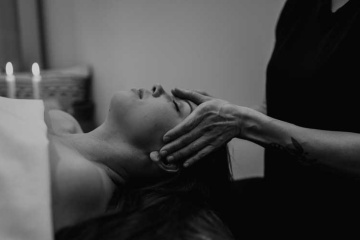 woman getting a head massage