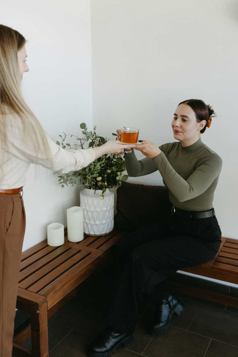 woman with a cup of tea